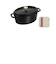 期間限定　STAUB ココットオーバル 23cm ブラック＋ポットホルダー