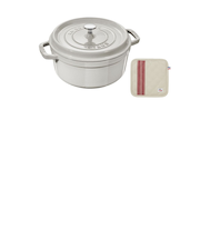 期間限定　STAUB ココットラウンド 22cm カンパーニュ＋ポットホルダー