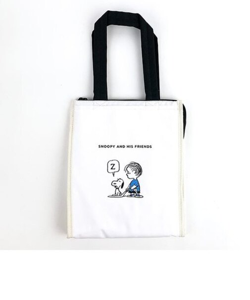 スヌーピー SNOOPY ランチバッグ スクエア IVORY L トートバッグ ミニ 小物入れ 通勤 通学 ランチ アイボリー グッズ 