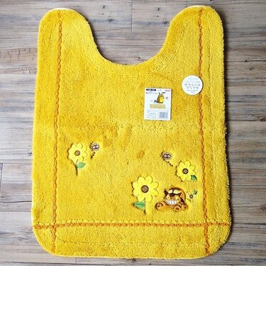 となりのトトロ ネコバス トイレマット ロング 花のバス停 イエロー トイレ用品 グッズ 