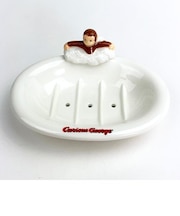 CuriousGeorge おさるのジョージ ソープディッシュ 石鹸置き 陶器 ジョージ ホワイト グッズ