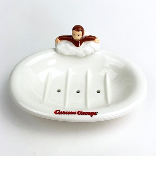 ＣｕｒｉｏｕｓＧｅｏｒｇｅ おさるのジョージ ソープディッシュ 石鹸置き 陶器 ジョージ ホワイト グッズ 