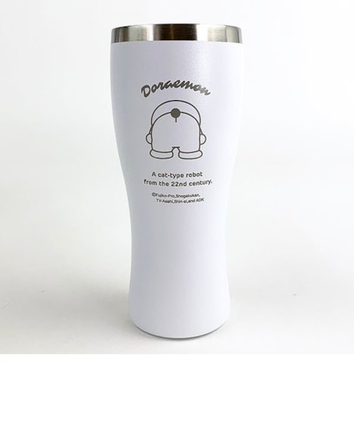 ドラえもん おしり ステンレスビアタンブラー  WH マグ 水筒 ステンレスマグ ステンレスボトル ランチ 白