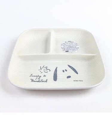 スヌーピー ウッドストック スクエアワンプレート フェイス柄 L SNOOPY キッチンプレート 皿  ホワイト L 日本製 (MCOR)