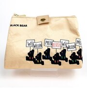 ブラックベア ミラー付きポーチ ブルーナ ミラー ポーチ 小物入れ ベージュ グッズ