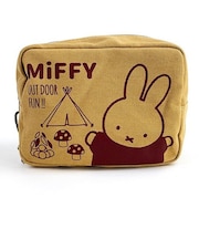 ミッフィー miffy キャンプシリーズ スクエアポーチ ポーチ ケース 小物入れ スクエア ブラウン グッズ