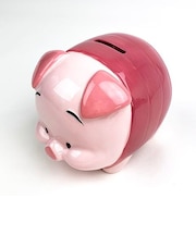 Disney ピグレット 貯金箱L ピグレット ディズニー クマのプーさん バンク  ピンク グッズ 