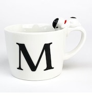 スヌーピー フィギュア付イニシャルマグ Ｍ スヌーピー フィギュア付マグ マグカップ イニシャル カップ マグ 白 グッズ 