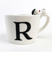 スヌーピー フィギュア付イニシャルマグ R スヌーピー フィギュア付マグ マグカップ イニシャル カップ マグ 白 グッズ