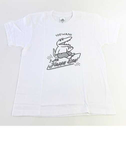 100日後に死ぬワニ TシャツS ハッピーボーイWH 100日後に死ぬワニ 洋服 ワニ グッズ Sサイズ ホワイト  (MCOR)