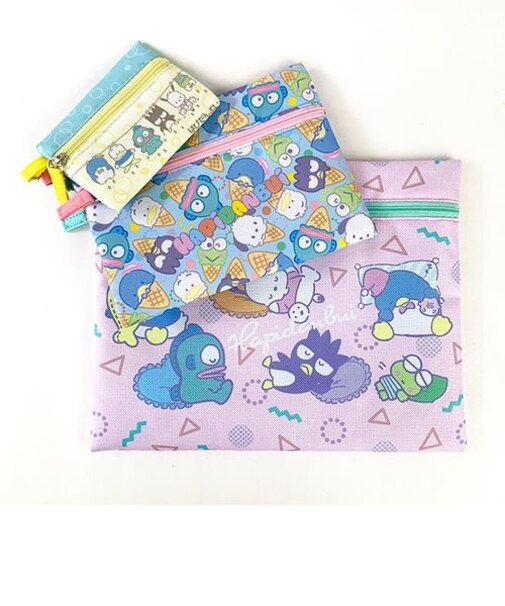 サンリオ ポチャッコ タキシードサム けろけろけろっぴ バットバツ丸 ハンギュドン あひるのべっくる 3連ポーチ はぴだんぶい   