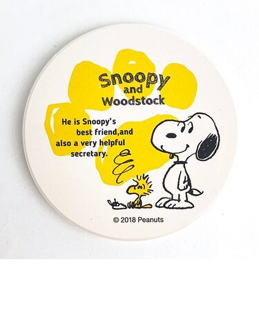 PEANUTS スヌーピー 吸水コースター スヌーピー＆ウッドストック コースター ホワイト  