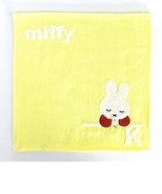 ミッフィー  イニシャルタオル ハンカチ YE K 刺繍 ハンドタオル ミニタオル コンパクト タオル イニシャル ふわふわ YELLOW  