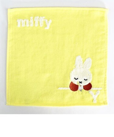 ミッフィー  イニシャルタオル ハンカチ YE Y 刺繍 ハンドタオル ミッフィー ミニタオル コンパクト タオル ふわふわ YELLOW  
