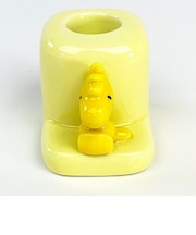 スヌーピー フィギュア Ｓ ウッドストック フィギュア付き 歯ブラシスタンド スタンド 歯ブラシ置き 歯ブラシ立て 黄色 グッズ 