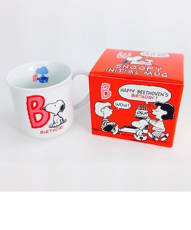 ピーナッツ スヌーピー イニシャルマグ B 日本製 食器 グッズ  (MCOR)