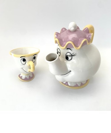 美女と野獣のティーセット チップ/ポット夫人 (マグカップ/ティーポット) ディズニー キッチン用品