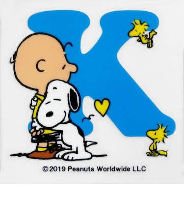 スヌーピー PEANUTS イニシャルステッカー SNOOPY K ステッカーシール