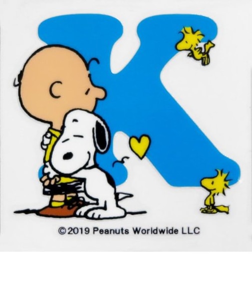 スヌーピー PEANUTS イニシャルステッカー SNOOPY K ステッカーシール
