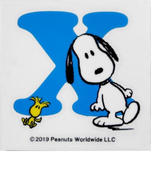 スヌーピー PEANUTS イニシャルステッカー SNOOPY X ステッカーシール