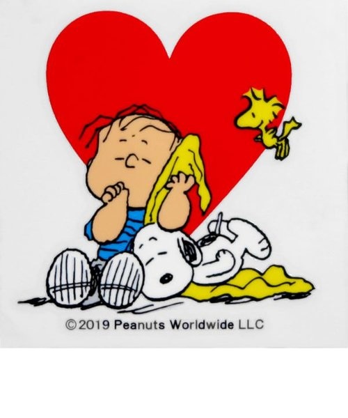 スヌーピー PEANUTS イニシャルステッカー SNOOPY ハート