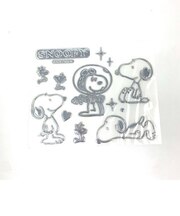 スヌーピー PEANUTS エンブレムステッカー　スヌーピー　ポーズ ステッカー シルバー 　 　