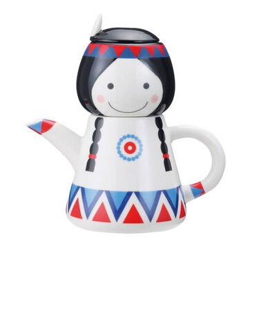 インディアンの少女 ティーフォーワン （1人用ティーセット/ポット・カップ・茶こし） おもしろ食器 キッチン用品