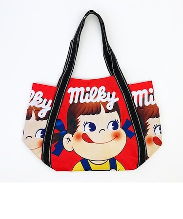 ペコちゃん バルーントート バッグ 旅行 学校 赤 サイドペコちゃん