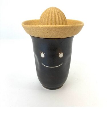 コップ レモン 焼酎カップレモン (焼酎コップ) ブラック 鉄釉ガール （鉄釉） おもしろ食器 コップ ブラウン   日本製