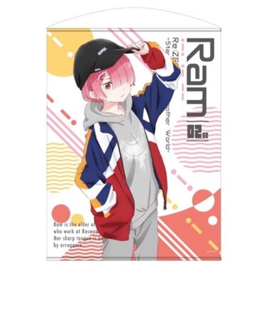 Re:ゼロから始める異世界生活 リゼロ ラム 100cmタペストリー ストリートファッションVer. ポスター    日本製
