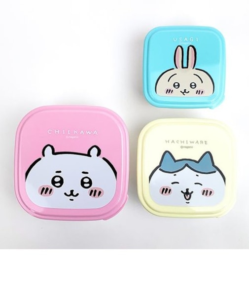 ちいかわ シール容器 3Pセット 保存容器 タッパー ランチ キッチン お弁当箱 チイカワ 日本製