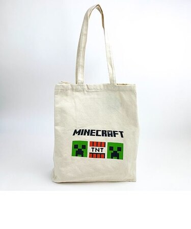 Minecraft マインクラフト マイクラ スクエア 帆布マチ付きトート トートバッグ かばん