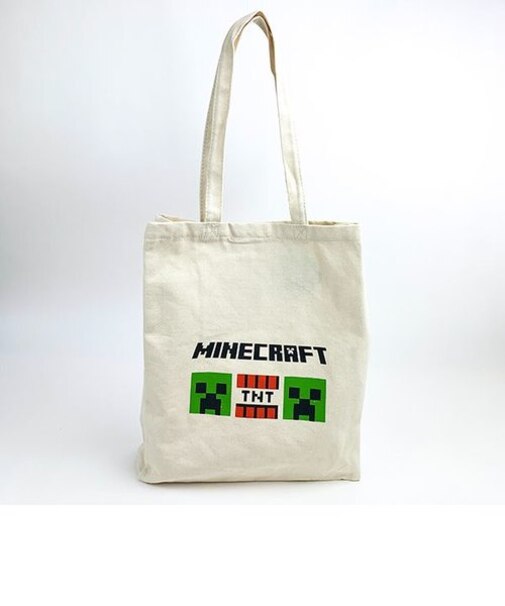 Minecraft マインクラフト マイクラ スクエア 帆布マチ付きトート トートバッグ かばん