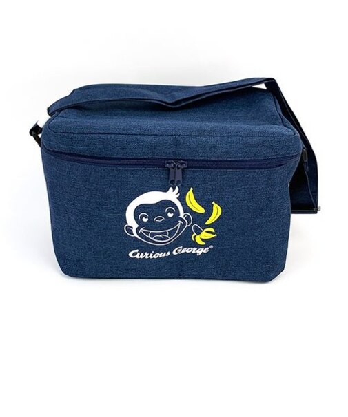 おさるのジョージ ファミリーランチバッグ 保冷バッグ かばん お弁当 ピクニック おでかけ ブルー