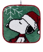 スヌーピー PEANUTS SN サンタスヌーピー アクセントマット インテリア G グリーン 38×38