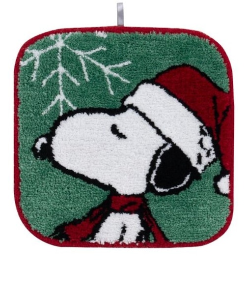 スヌーピー PEANUTS SN サンタスヌーピー アクセントマット インテリア G グリーン 38×38