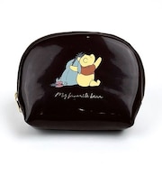 ディズニー くまのプーさん ティッシュポーチ ブラウン 茶 エナメルシリーズ 小物入れ ワンポイント ディズニー