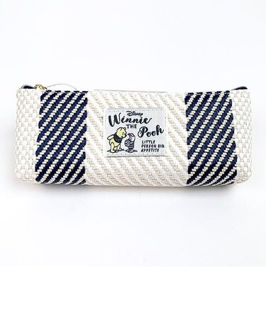 ディズニー くまのプーさん スリムペンポーチ 織り生地 ネイビー 紺 筆箱 ペンケース 文具 ディズニー