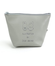 ミッフィー miffy ミニ舟形ポーチ グレー メイクポーチ 小物入れ