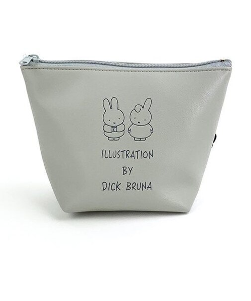 ミッフィー miffy ミニ舟形ポーチ グレー メイクポーチ 小物入れ