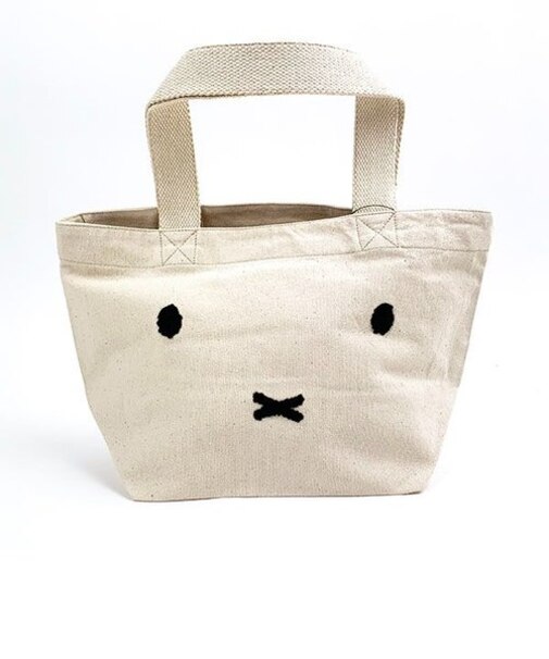 ミッフィー miffy 刺繍ランチトート さがら刺繍 フェイス トートバッグ かばん アイボリー