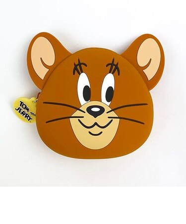 トムとジェリー フェイスダイカットシリコンポーチ BR ブラウン ジェリー メイクポーチ 小物入れ