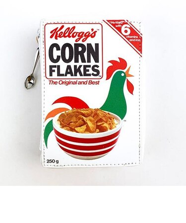 ケロッグ コーンフレークポーチ WH ホワイト CORN FLAKES メイクポーチ 小物入れ レトロ
