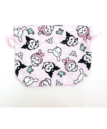 ナガノ×サンリオキャラクターズ 小さめ巾着 A ピンク ポーチ 小物入れ クロミ マイメロ シナモン