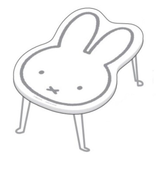 ミッフィー miffy ダイカットミニテーブル（ミッフィー）  ホワイト  ナガノファクトリー 日本製