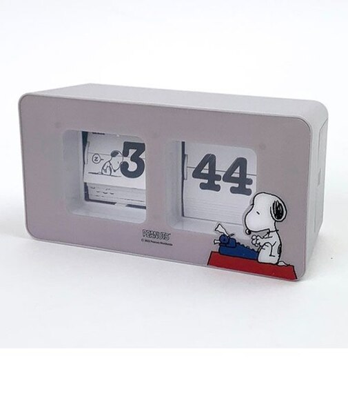 スヌーピー PEANUTS パタパタクロック 時計 グレー  フィールドワーク