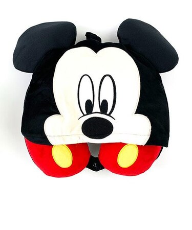 ディズニー ミッキー ディズニー フード付き低反発枕 ミッキーマウス ブラック ネックピロー