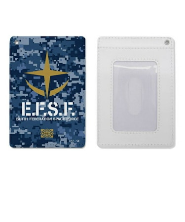 GUNDAM 連邦 機動戦士ガンダム 地球連邦軍フルカラーパスケース 定期入れ COSPA ホワイト ブルー 　 日本製