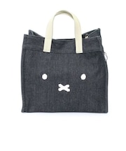 ミッフィー miffy フェイス 2Way トートバッグ ショルダー デニムブラック Mサイズ