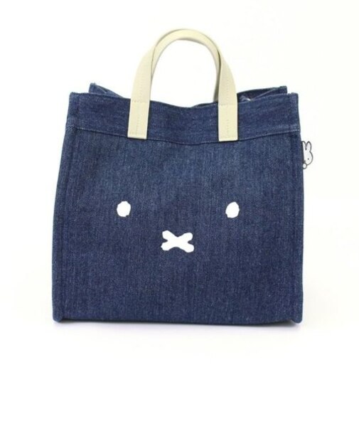 ミッフィー miffy フェイス 2Way トートバッグ ショルダー デニムブルー Mサイズ